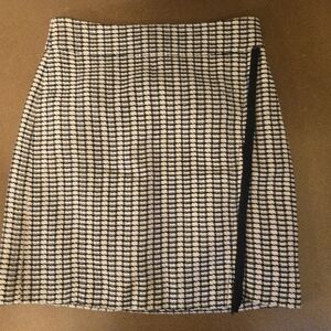 J. Crew Black and White Tweed Pencil Skirt with Side Trim